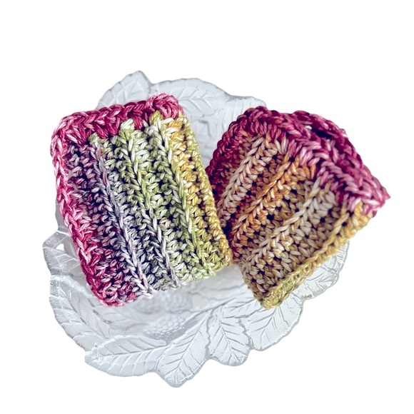 HAND CRAFTED Colorful Boho Crochet 100% Cotton All Purpose Dish or Wash Cloths - Picture 1 of 9